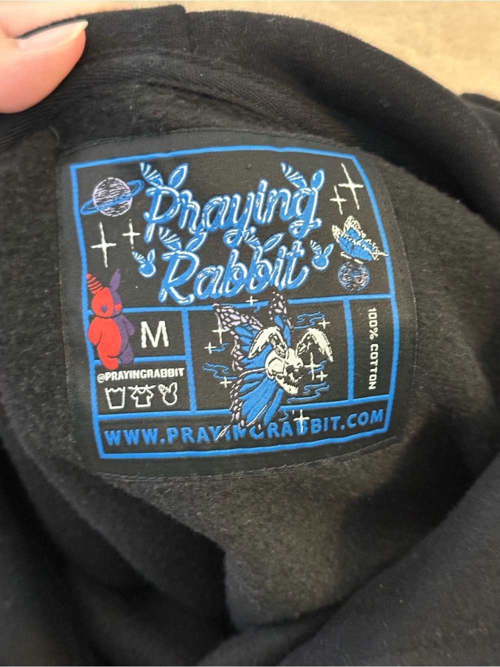 Praying Rabbit Graphic Hoodie View 3